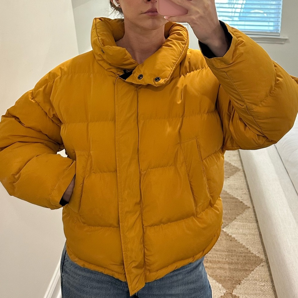 Pacsun Kendall + Kylie golden yellow puffer coat